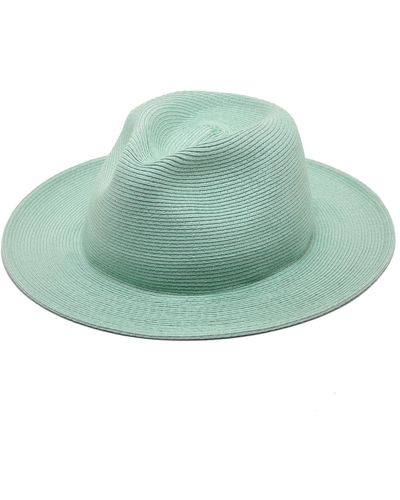 Justine Hats Turquoise Japanese Style Fedora Hat - Green