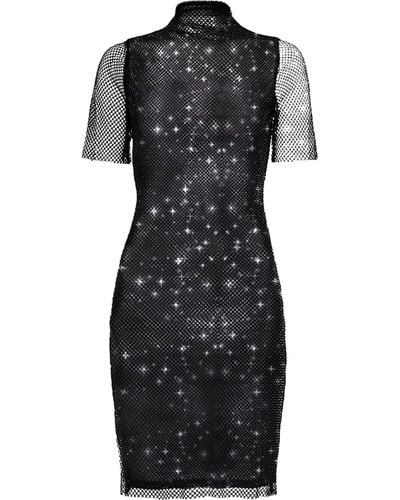 Amy Lynn Mila Embellished High-neck Mini Dress - Black