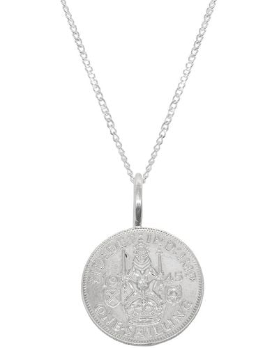 Katie Mullally Scottish Shilling Coin Charm & Chain In - Metallic