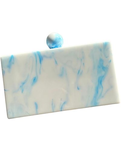 CLOSET REHAB Acrylic Party Box Purse In Cloud - Blue