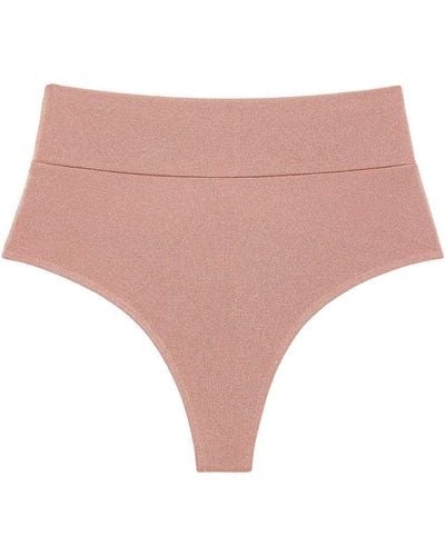 Montce Prima Pink Sparkle Added Coverage High Rise Bikini Bottom - Multicolor