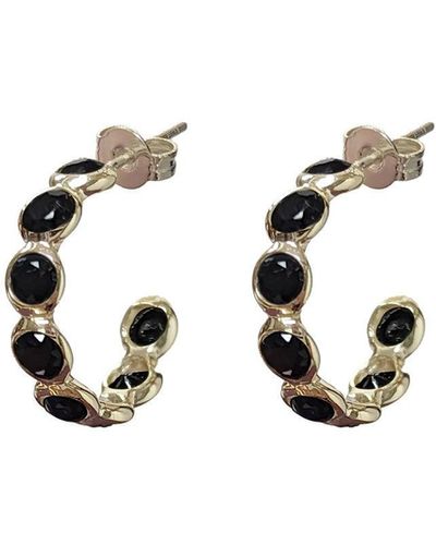 Mirabelle Creole Multi Onyx Earrings - Black