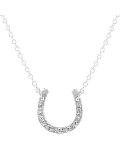 Lee Renee Diamond Horseshoe Necklace - Metallic
