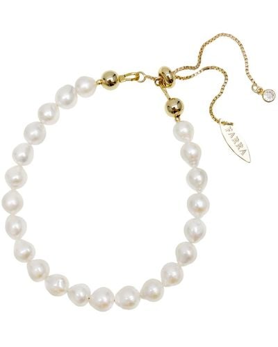 Farra Freshwater Beads Adjustable Bracelet - Metallic