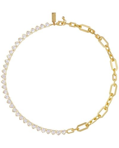 Talis Chains Miami Hearts Tennis Necklace - Metallic