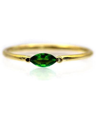 VicStoneNYC Fine Jewelry Emerald Marquis Cut Yellow Ring