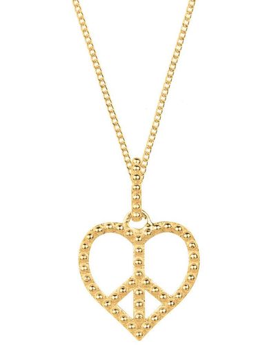 Charlotte's Web Jewellery Peace Heart Vermeil Pendant Necklace - Metallic