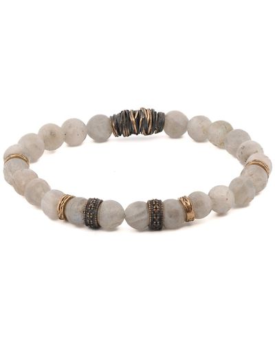 Ebru Jewelry Powerful Balance Stone Labradorite Beaded Bracelet - Metallic