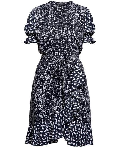 Rumour London Myla Ruffled Wrap Dress With Short Sleeves In Floral Print - Multicolor