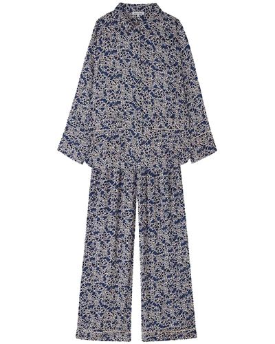 Lily and Lionel Evie Trouser Set Aster Floral - Blue