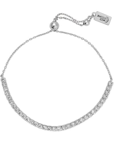 Native Gem Shimmer Tennis Bracelet- Sterling Silver - Metallic