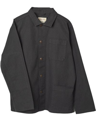 Uskees Canvas Buttoned Overshirt - Black