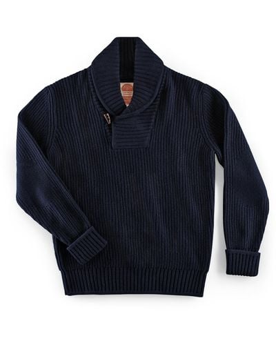 &SONS Trading Co &sons Port Shawl Collar Jumper Navy - Blue