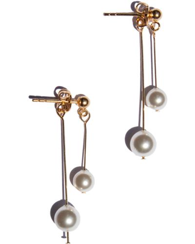 seree Leighton Faux Pearl Pendant Earrings - White