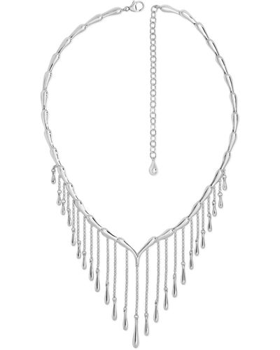 Lucy Quartermaine Solid Sterling Waterfall Necklace - Metallic