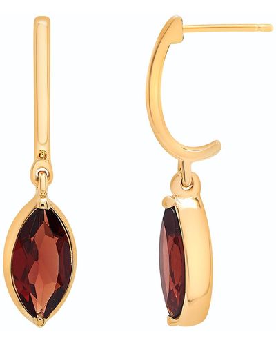 Miki & Jane Garnet Marquise Dangle Earrings - Metallic