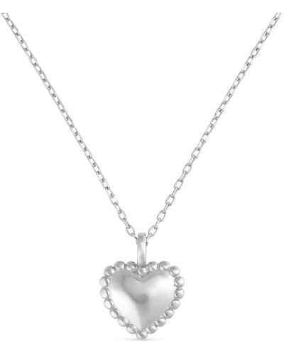 Elk & Bloom Dainty Sterling Heart Love Necklace - Metallic