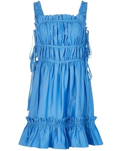 Lavaand The Isabel Cotton Mini Dress In Cornflower - Blue