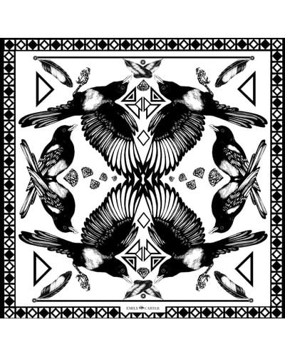 Emily Carter The Mysterious Magpie Scarf - Black