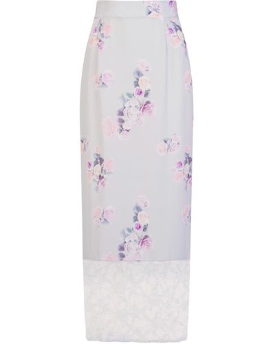 Sophie Cameron Davies Rose Silk Maxi Skirt - White