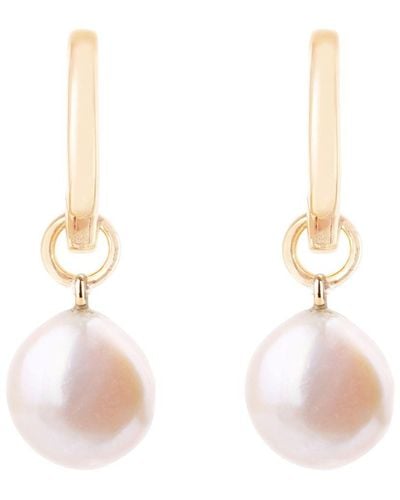 Zohreh V. Jewellery Baroque Pearl Hoop Earrings 9k - White