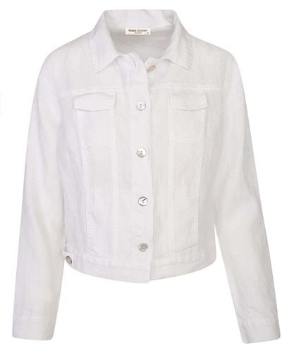 Haris Cotton Long Sleeved Linen Jacket - White