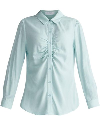 Paisie Gathered Front Shirt - Blue