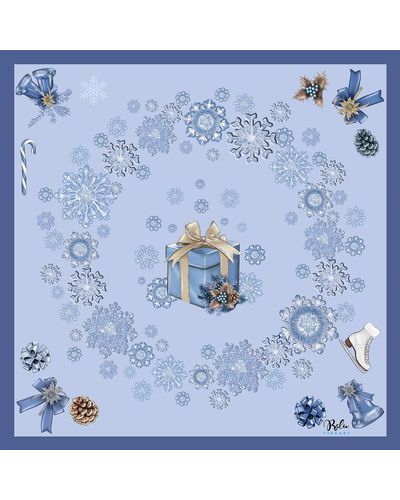 Ralufineart Frozen Elegance Pocket Square - Blue