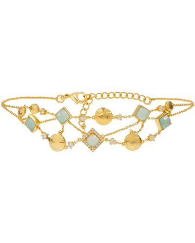 Lavani Jewels Elara Aquamarine And Zircons Choker In Gold Vermeil - Metallic