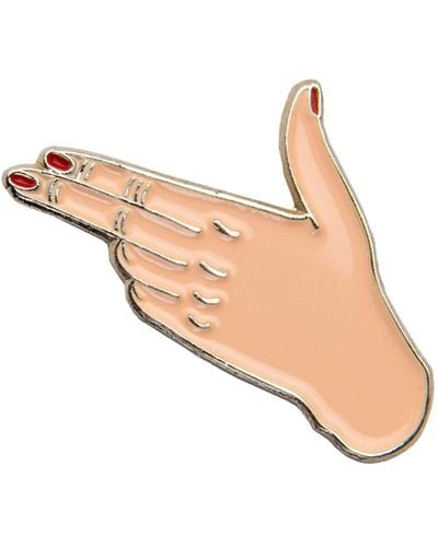 Make Heads Turn Neutrals Enamel Pin Finger Gun - Natural