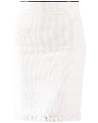 Le Réussi Power Mini Tweed Skirt - White