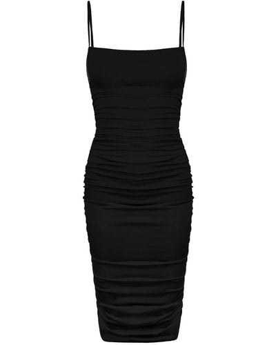 OW Collection Ezra Midi Dress - Black