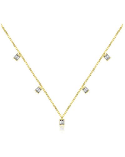 Genevieve Collection 18k Yellow Gold Rhombus Shape Diamond Necklace / Choker - Metallic