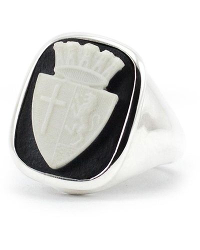 Vintouch Italy Insignia Cameo Signet Ring - Metallic