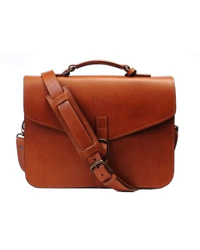 THE DUST COMPANY Leather Briefcase Brown