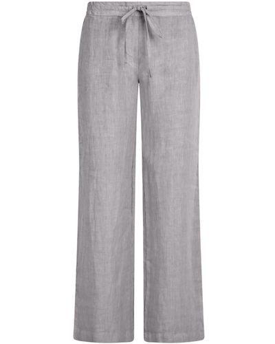 Haris Cotton Wide legged Linen Pants - Gray