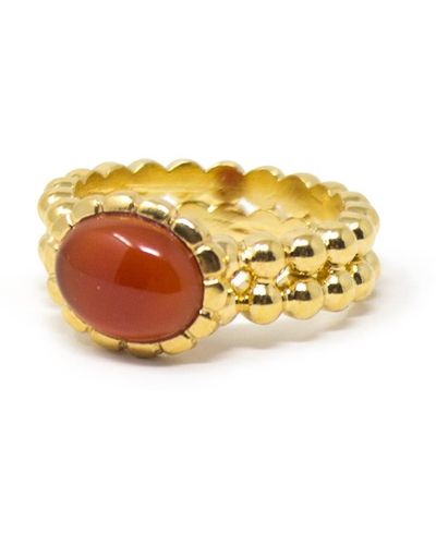 Vintouch Italy Carnelian Beady Band Ring - Red