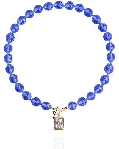Saule Label Leni Necklace In Sapphire - Blue