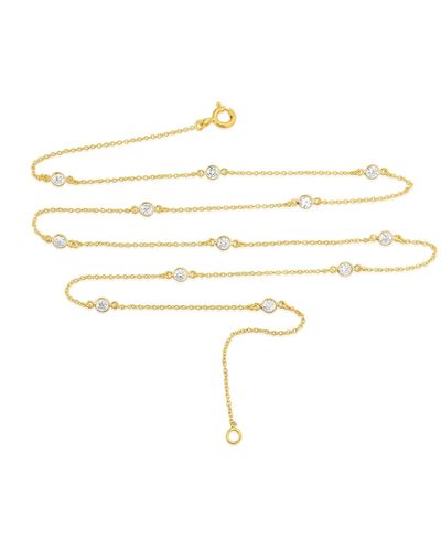 Auree Sofia 18ct Yellow Gold Vermeil & Cubic Zirconia 18" Necklace - Metallic