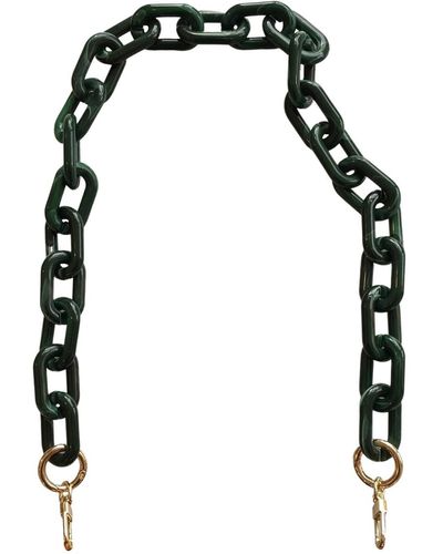 CLOSET REHAB Chain Link Short Acrylic Purse Strap In Hunter - Black