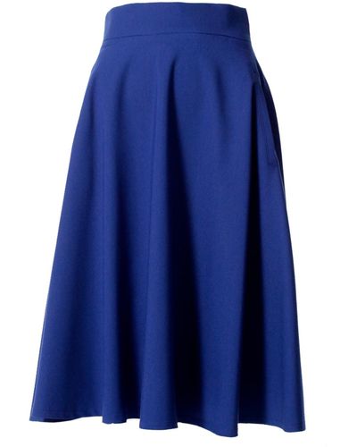 VIKIGLOW Lesly A Line Midi Skirt - Blue