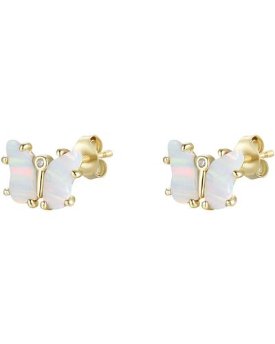 KAMARIA Opal Butterfly Stud Earrings - Metallic