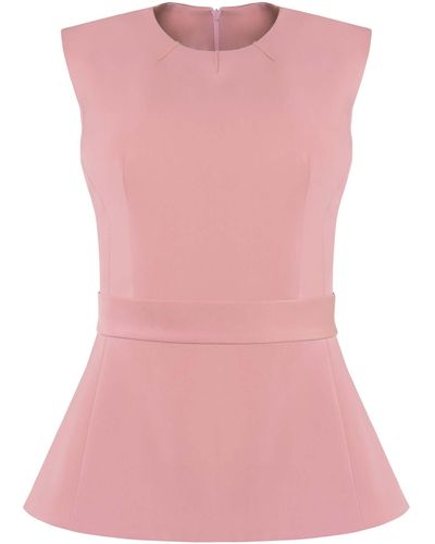 Tia Dorraine Cotton Candy Sleeveless Waist-fitted Top - Pink