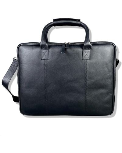 LeatherCo. Leather Laptop Carry-all Bag - Black