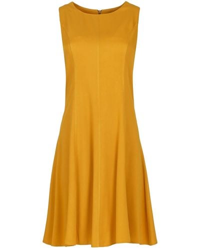 Conquista Mustard Color Cloche Dress - Yellow