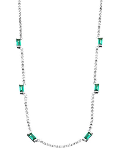 Scream Pretty Cleopatra Green Baguette Chain Necklace - Metallic