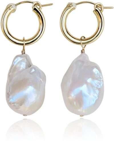 Kiri & Belle Daphne Large Baroque Pearl Filled Earrings - Blue