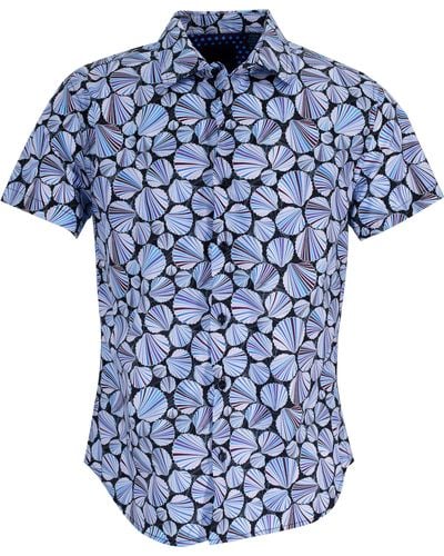 lords of harlech George Shells Shirt In Black - Blue