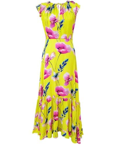 Mellaris Serena Dress Yellow Poppy Print