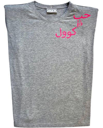 L2R THE LABEL Love Is Cool Muscle Tee - Gray